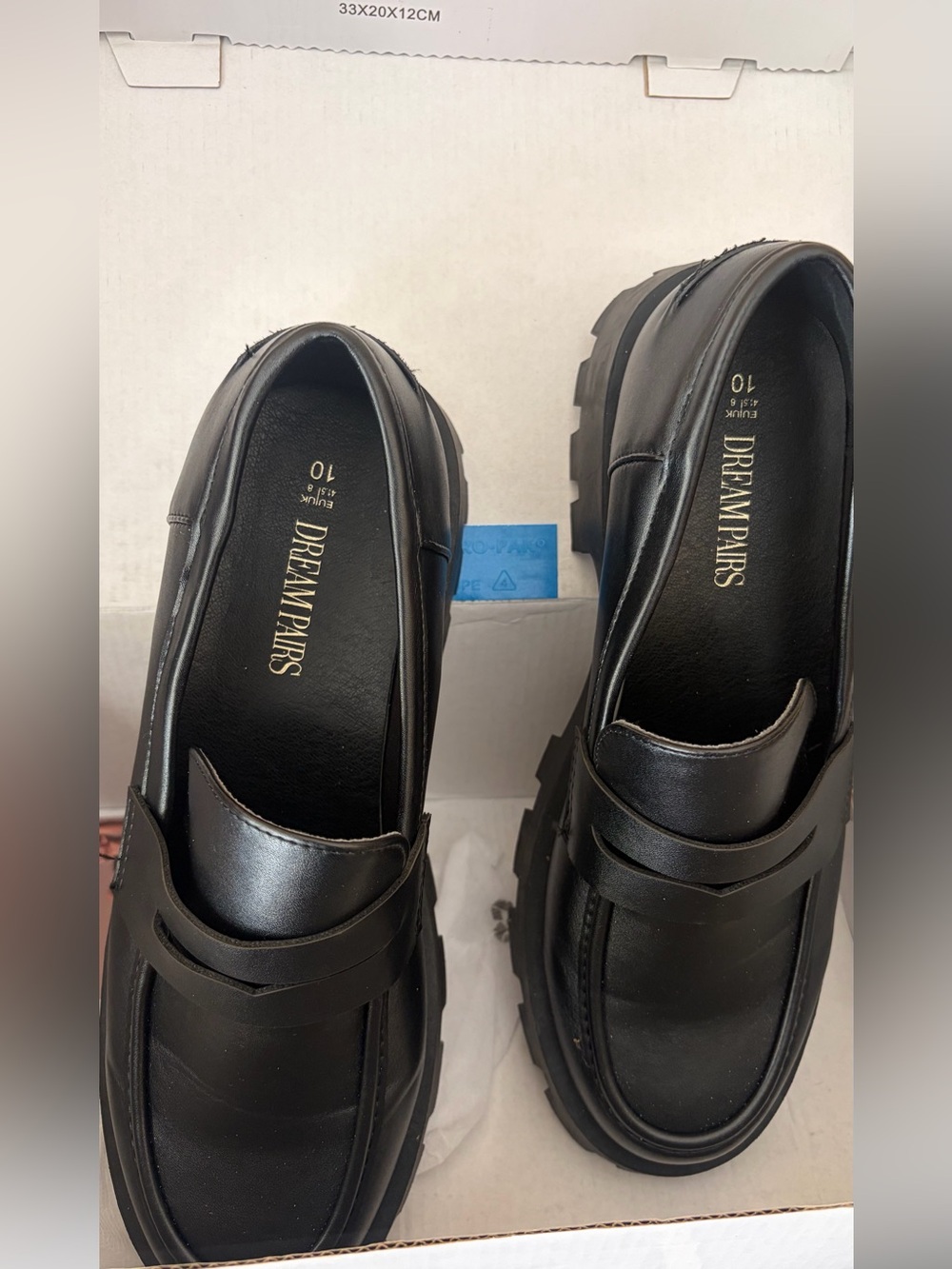 Dream Pairs Black Chunky Penny Loafers
